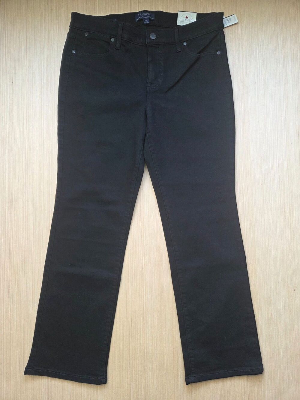 Talbots Barely Boot Jeans Womens 12P Black Simply Flattering Collection Denim